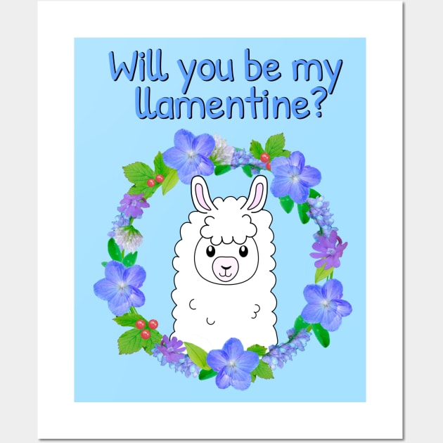 Will you be my llamentine 2022? Wall Art by Purrfect